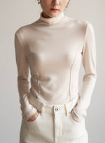 Load image into Gallery viewer, Side Line Turtleneck Top in Cream
