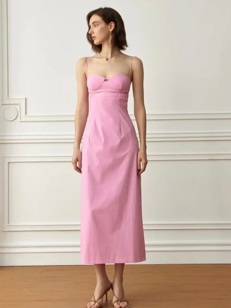 Slim Bustier Cami Shift Dress in Pink