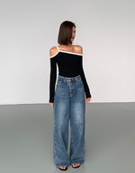 Load image into Gallery viewer, Asymmetric Off Shoulder Long Top [2 Colours]
