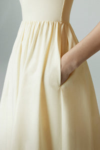 Tencel Blend Pocket Maxi Dress in Yellow