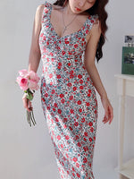 Load image into Gallery viewer, Dahlia Floral Flutter Strap Midi Dress [2 Colours]
