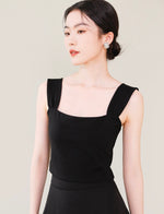 Load image into Gallery viewer, Cropped Stretch Strap Top in Black
