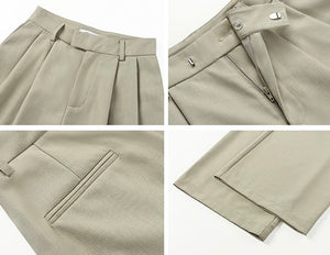 Classic Wide Leg Hook Trousers in Sage