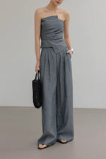 Load image into Gallery viewer, Bustier Top // Trousers Set in Grey

