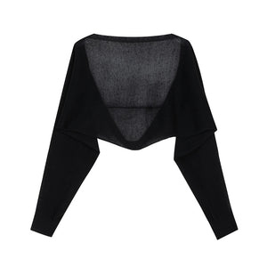 Cropped Knit Bolero in Black
