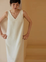 Load image into Gallery viewer, Textured Sleeveless Shift Dress in White
