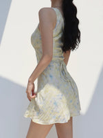 Load image into Gallery viewer, Tencel Blend Floral Sleeveless Mini Dress in Yellow
