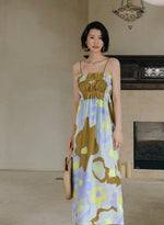 Load image into Gallery viewer, Floral Rusching Cami Maxi Dress in Multi
