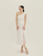 Load image into Gallery viewer, [Ready to Ship] Toga Bow Slit Midi Dress in White
