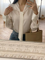 Load image into Gallery viewer, Korean Roi Tie Blouse [2 Colours]
