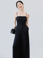 Load image into Gallery viewer, Wide Leg Cami Maxi Jumpsuit in Black
