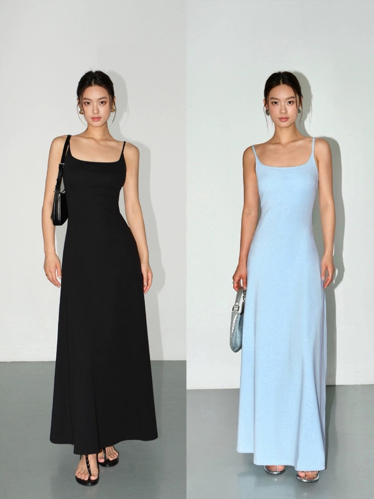 Padded Square Neck Maxi Dress [2 Colours]