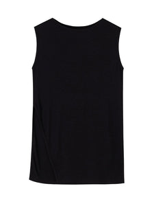 Sleeveless Side Slit Top in Black