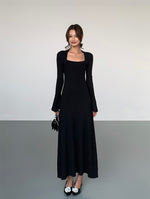 Load image into Gallery viewer, Flute Sleeve Stretch Maxi Dress [2 Colours]
