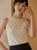 Load image into Gallery viewer, Fine Knit Polka Top in Cream
