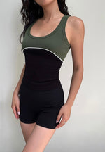 Load image into Gallery viewer, Duo Line Tank Top in Green/Black
