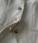 Load image into Gallery viewer, Textured Linen Vest in Cream
