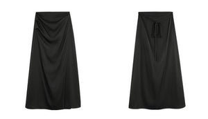 Satin Maxi Wrap Tie Skirt [2 Colours]