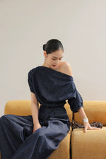 Load image into Gallery viewer, Chambray Multi-way Top // Trousers Set in Navy
