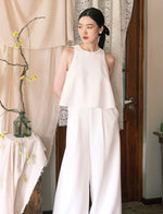 Load image into Gallery viewer, Open Back Pocket Maxi Jumpsuit in White
