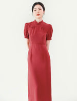 Load image into Gallery viewer, Knot Button Midi Cheongsam [2 Colours]
