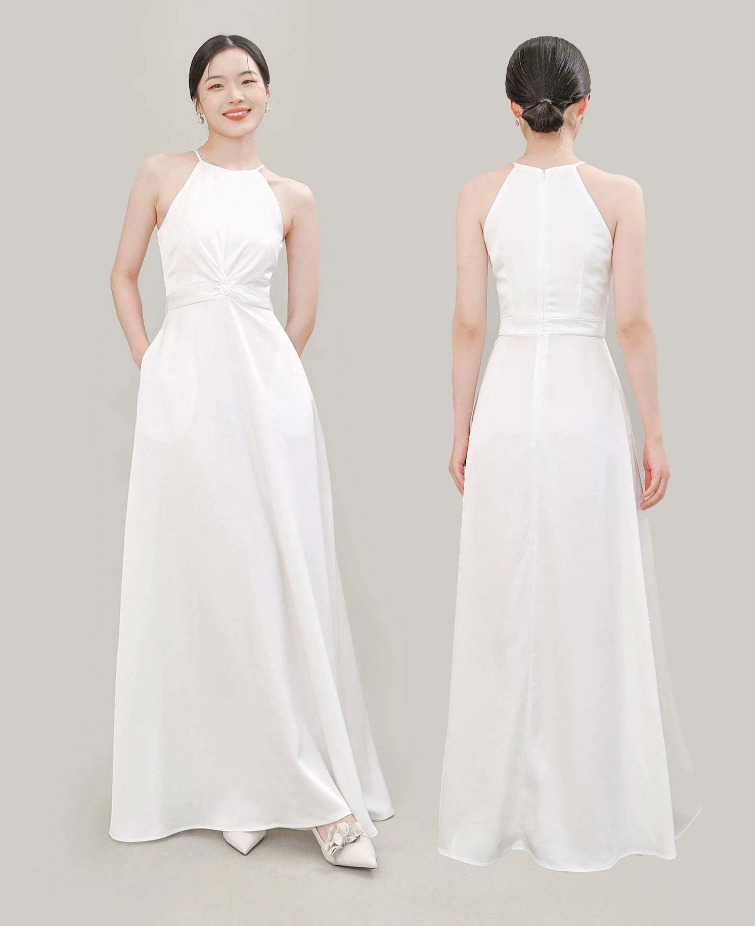 Satin Evening Gowns in White [6 Styles]