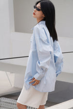 Load image into Gallery viewer, Classic Oversized Pocket Shirt in Blue
