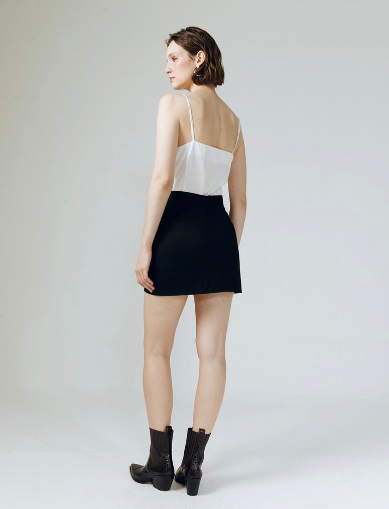 Wilma Pocket Mini Skirt in Black