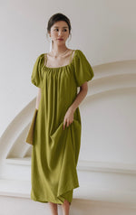 Load image into Gallery viewer, Multi-Way Blouson Cami Dress in Green
