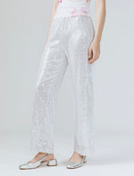 Load image into Gallery viewer, Tyra Sequin Pants in Silver
