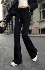 Load image into Gallery viewer, Flare Leg Jogger Pants in Black
