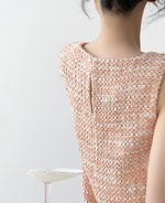 Load image into Gallery viewer, Tweed Button Mini Pocket Dress in Orange
