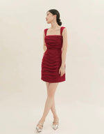 Load image into Gallery viewer, Tremiti Tulle Strap Mid Dress in Red
