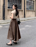 Load image into Gallery viewer, Korean Diino Textured A-Line Skirt [2 Colours]
