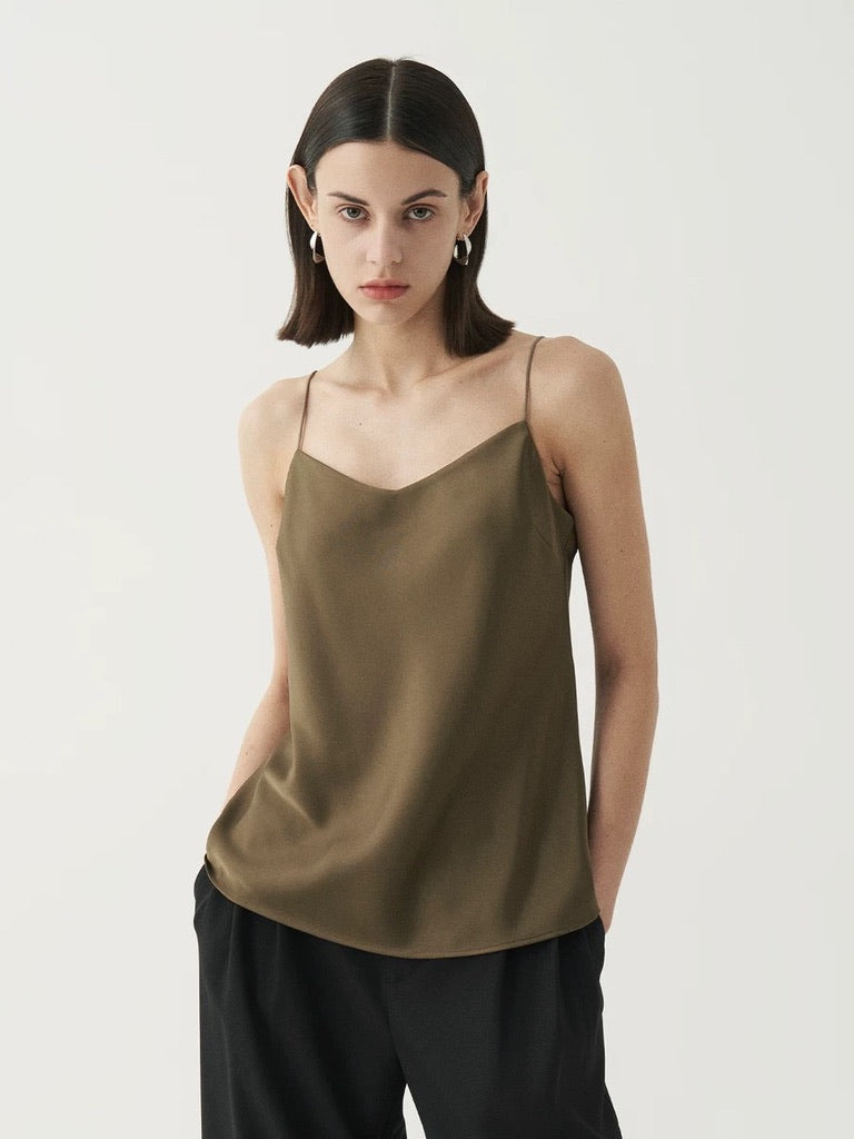 Satin Relaxed V Camisole [2 Colours]