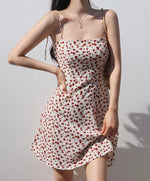 Load image into Gallery viewer, Bermeo Floral Cami Tie Strap Mini Dress in White
