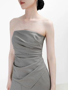 Bustier Pocket Maxi Jumpsuit in Grey