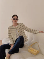 Load image into Gallery viewer, Striped Tweed Jacket in Cream
