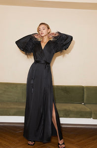 Prisca Feather Wrap Maxi Dress [3 Colours]