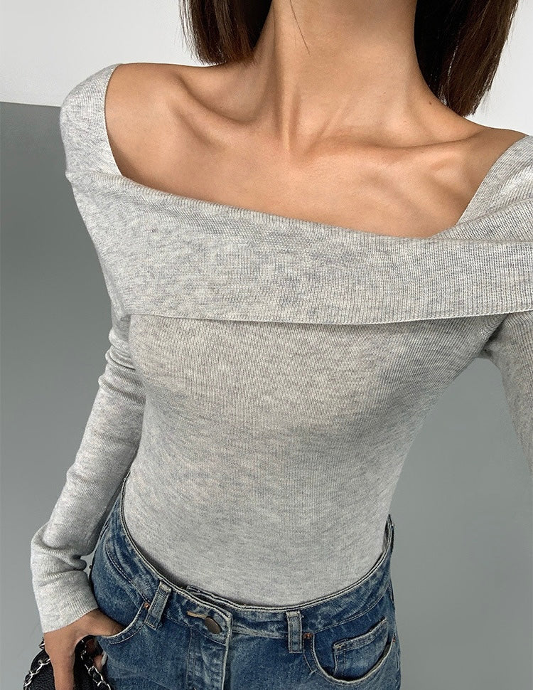 Foldover Knit Blend Top [3 Colours]