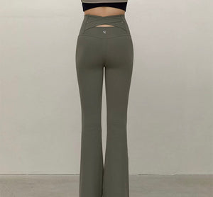 High Rise Cutout Back Flare Leggings [2 Colours]