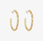 Load image into Gallery viewer, Chain Diamante Open Hoop Earrings
