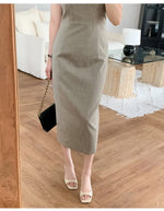 Load image into Gallery viewer, Korean Tencel Blend Twist Strap Sheath Dress [2 Colours]
