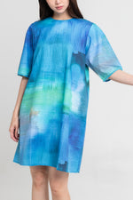 Load image into Gallery viewer, Maris Shift Dress in Blue
