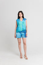 Load image into Gallery viewer, Maris Cap Sleeve Top in Blue
