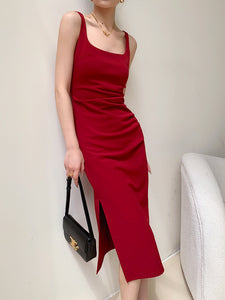 Square Neck Midi Shift Dress [4 Colours]