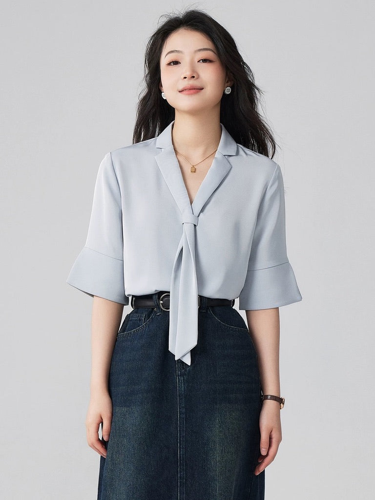 Buttery Lapel Blouse [5 Colours]