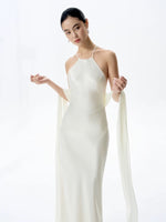 Load image into Gallery viewer, Multi-Way Drop Back Mermaid Gown + Detachable Sash in Cream
