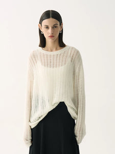 Tencel Wool Blend Fine Knit Sweater [2 Colours]