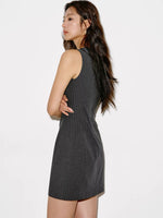 Load image into Gallery viewer, Striped Sheath Mini Dress in Grey
